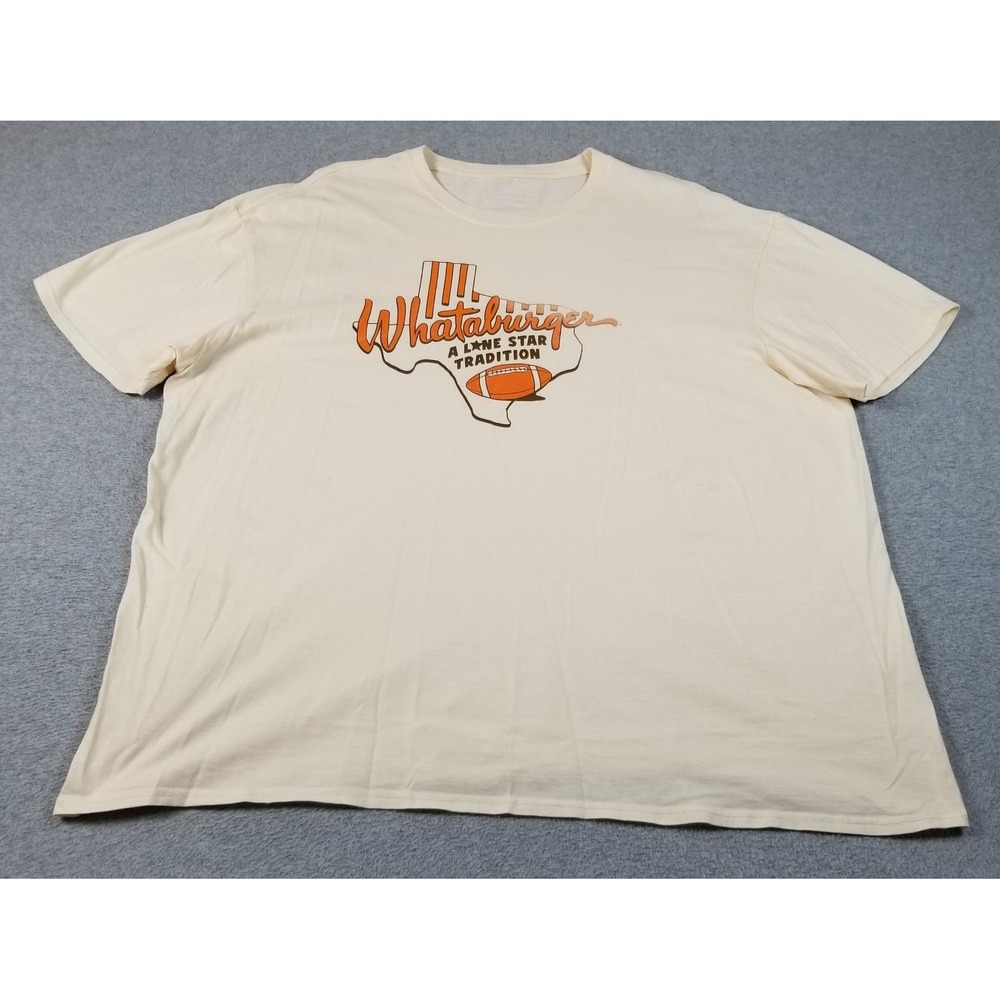 Magellan Whataburger T-Shirt Mens 2XL XXL Beige Texas Football Graphic Tee Knit
